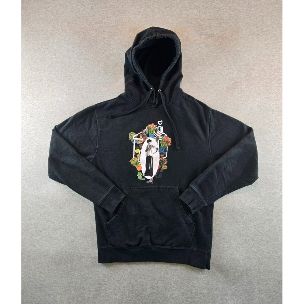 Harry Styles Hoodie Women's Medium Black Love on Tour‎ Flowers Print 2022 Pop M